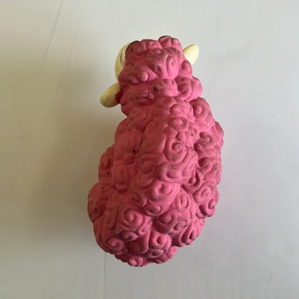 Pink Latex Squeaking Sheep Dog Toy